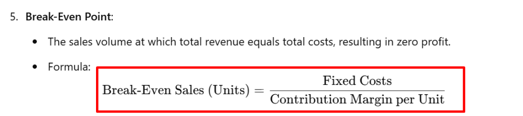 cost formula